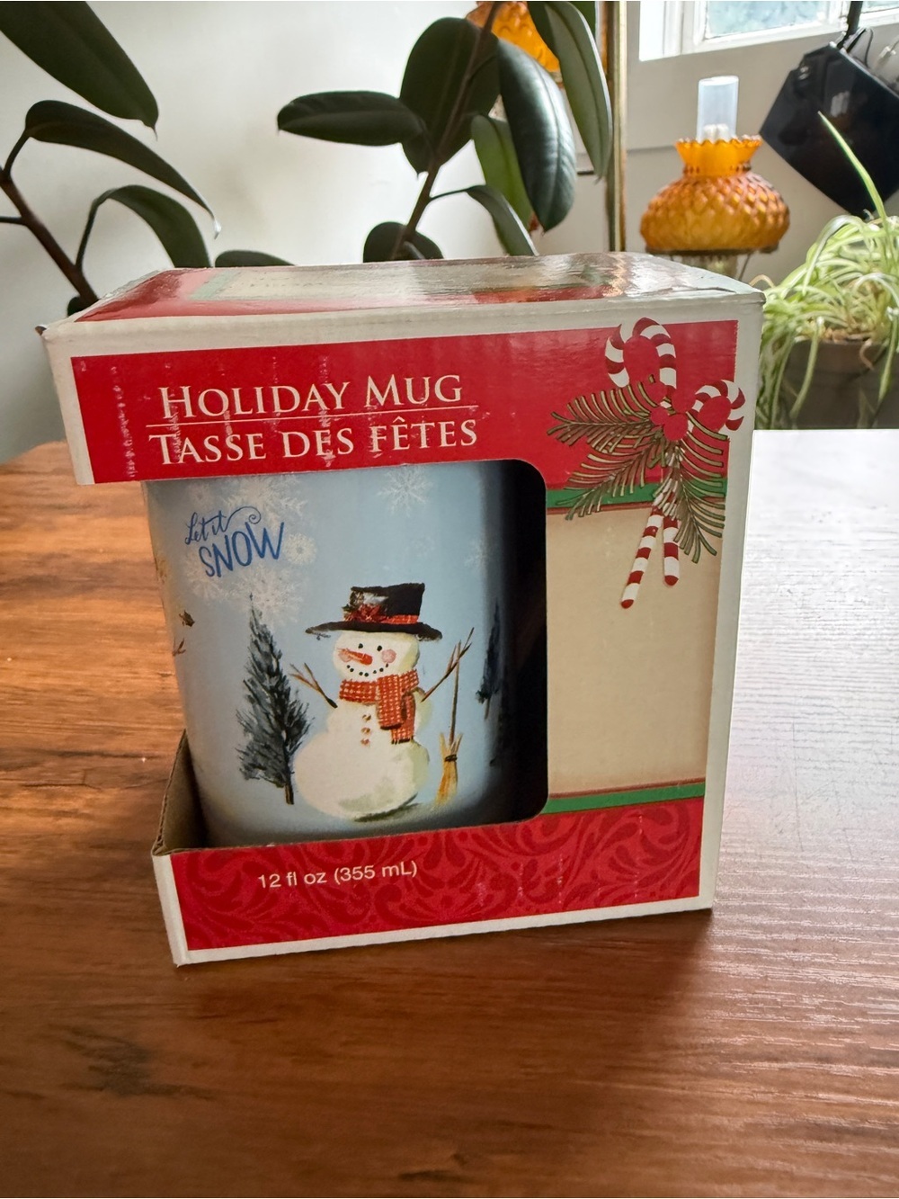 Holiday Snowman Mug - Light Blue Seasonal Ceramic Mug